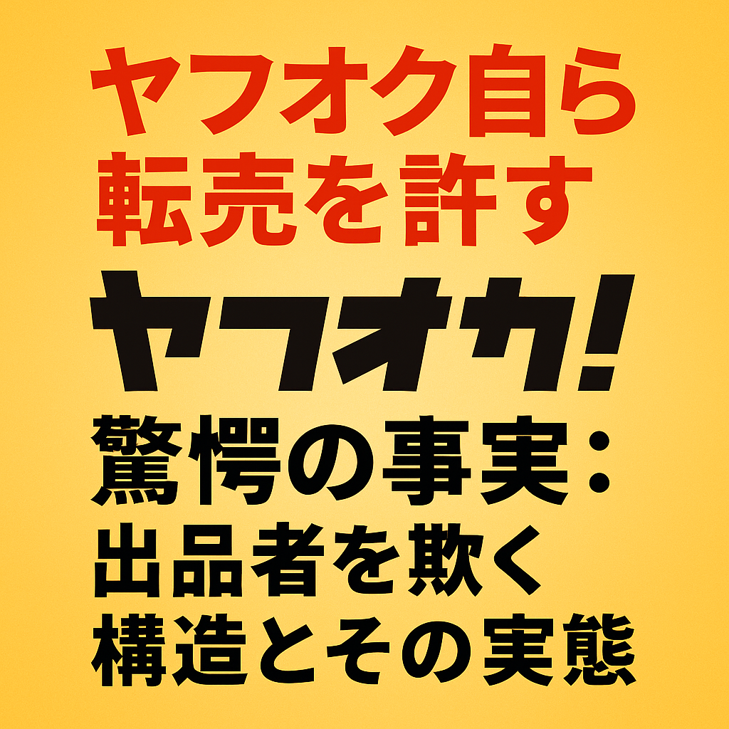 ヤフオク!自体が転売を自ら許す驚愕の事実:出品者を欺く構造とその実態